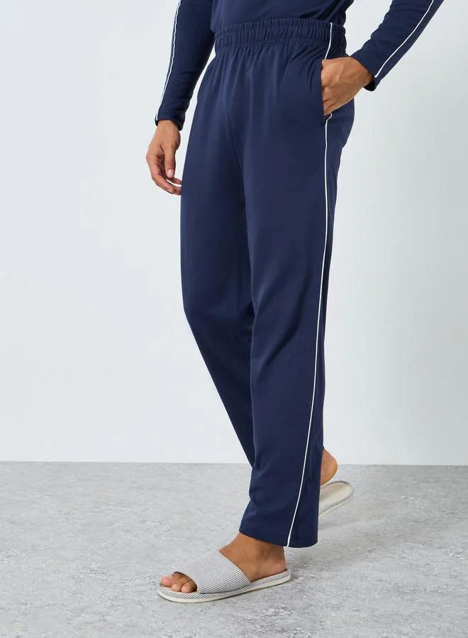 Styli  Men Solid Long Sleeves T-Shirt and Pyjama Set for Men | Best Price UAE